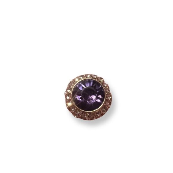 NEW Yurman Style Purple Crystal And Rhinestone Stud Earrings - Picture 2 of 4